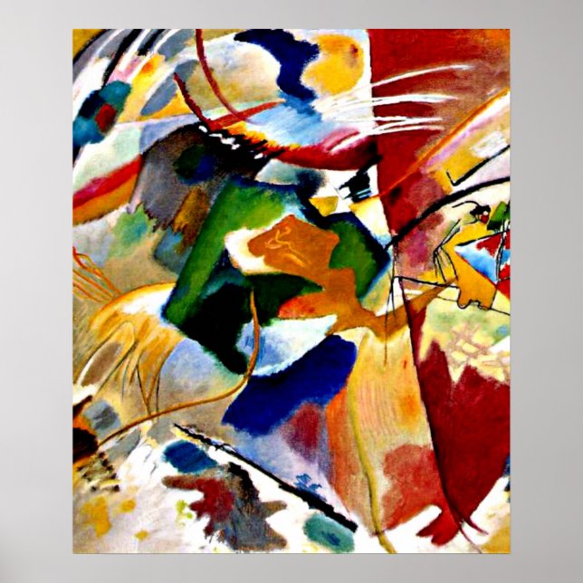 Kandinsky - Painting with Green Centre Poster (Front)