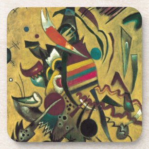 Kandinsky Points Abstract Canvas Painting Coaster