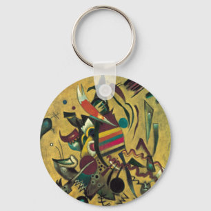 Kandinsky Points Abstract Canvas Painting Key Ring