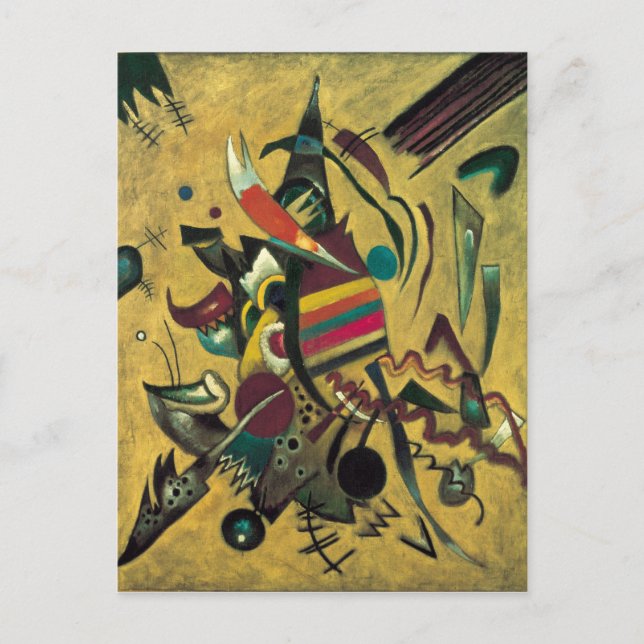 Kandinsky Points Abstract Canvas Painting Postcard (Front)