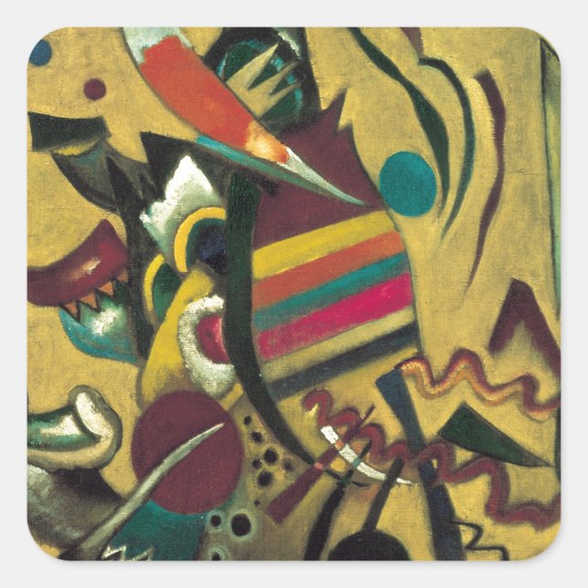 Kandinsky Points Abstract Canvas Painting Square Sticker (Front)