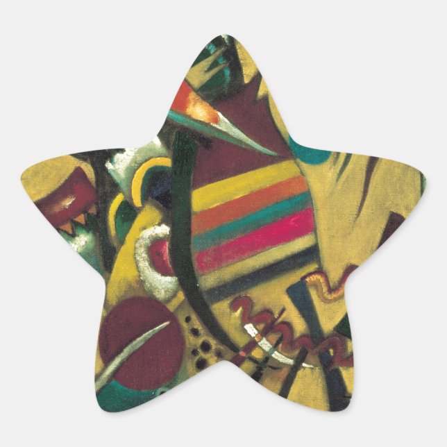Kandinsky Points Abstract Canvas Painting Star Sticker (Front)