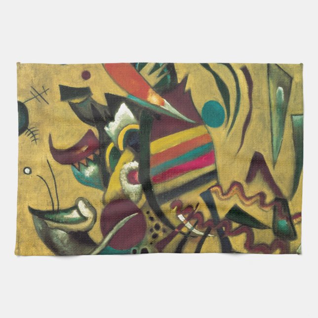 Kandinsky Points Abstract Canvas Painting Tea Towel (Horizontal)