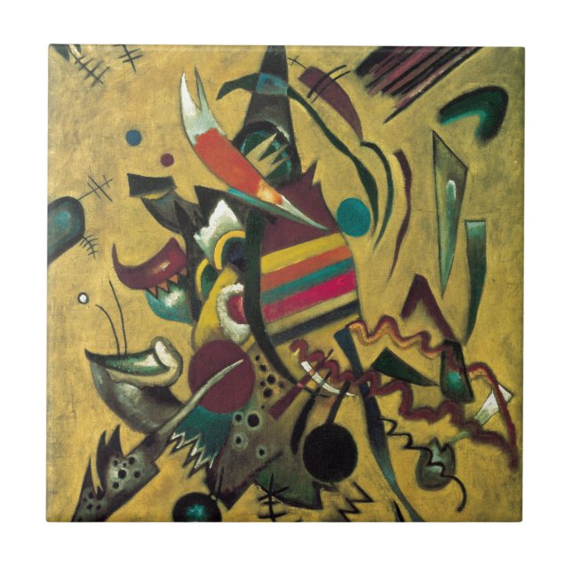 Kandinsky Points Abstract Canvas Painting Tile (Front)