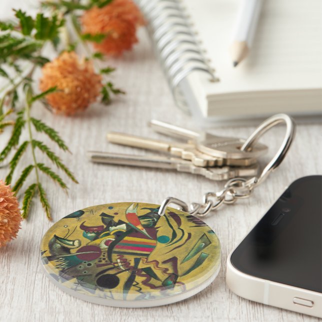 Kandinsky Points Abstract Geometric Art Print Key Ring (Front Right)