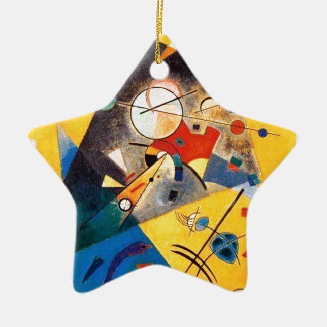 Kandinsky Quiet Harmony Abstract Art Ceramic Tree Decoration (Front)