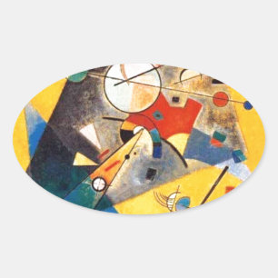 Kandinsky Quiet Harmony Abstract Art Oval Sticker