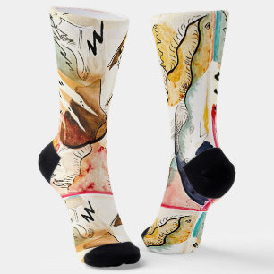 Kandinsky Rain Landscape - Fine Art Abstract Socks