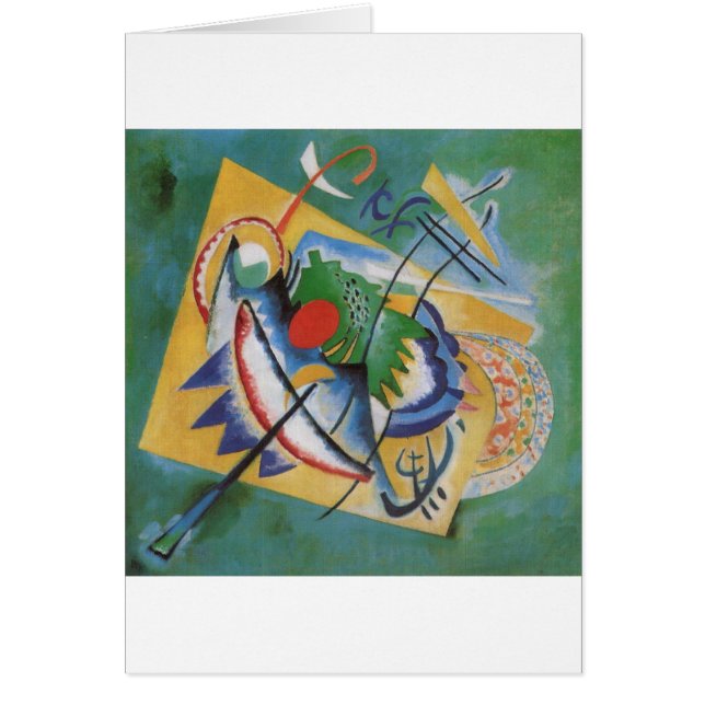 Kandinsky Red Oval Abstract Artwork Green Yellow (Front)