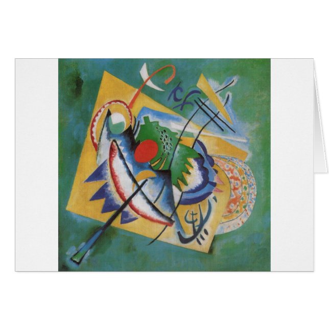 Kandinsky Red Oval Abstract Artwork Green Yellow (Front Horizontal)