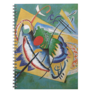 Kandinsky Red Oval Abstract Artwork Green Yellow Notebook
