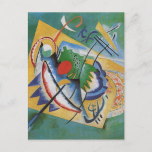 Kandinsky Red Oval Abstract Artwork Green Yellow Postcard