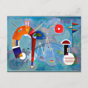 Kandinsky - Round and Pointed, colourful art Postcard