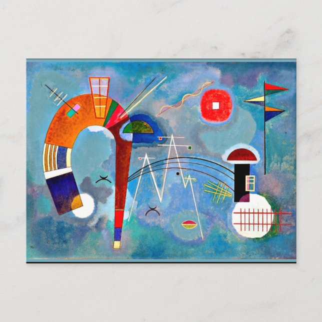 Kandinsky - Round and Pointed, colourful art Postcard (Front)
