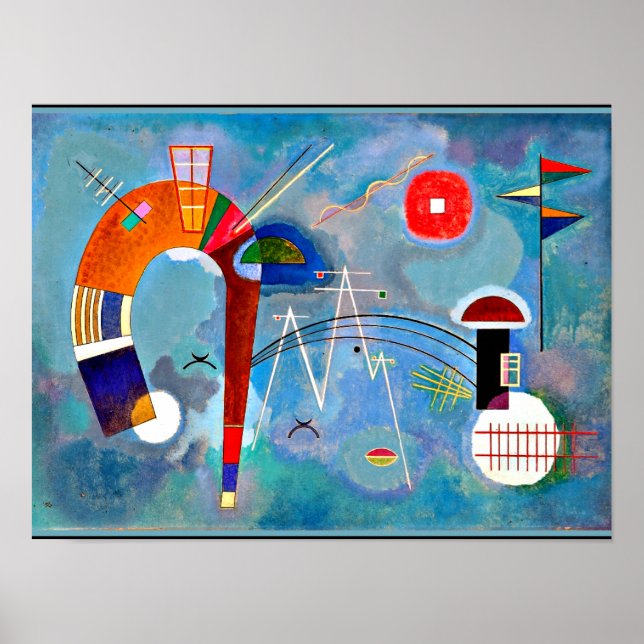 Kandinsky - Round and Pointed, colourful art Poster (Front)
