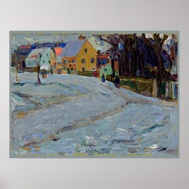 Kandinsky - Schwabing Nikolaiplatz, Winter Poster (Front)