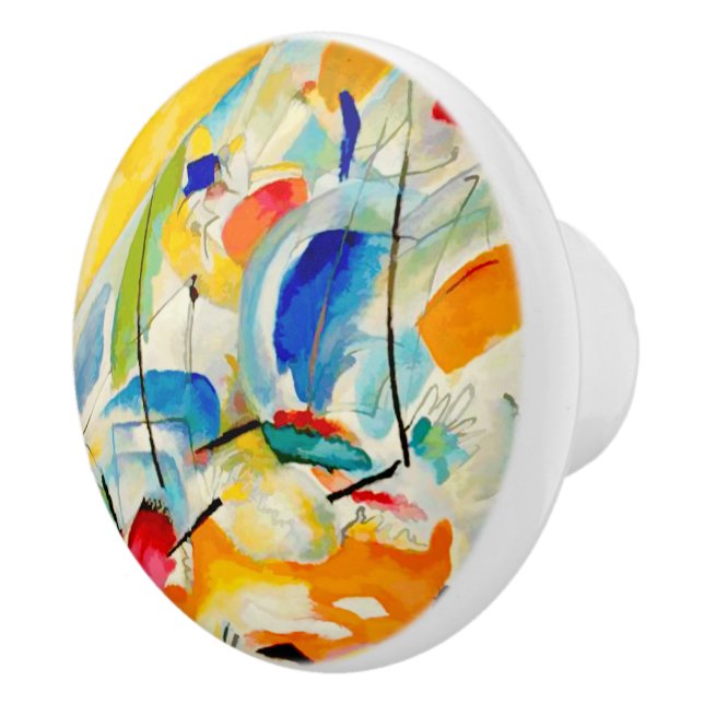 Kandinsky Sea Battle 1913 Ceramic Knob (Right)