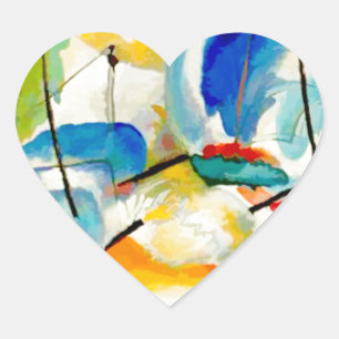 Kandinsky Sea Battle 1913 Heart Sticker