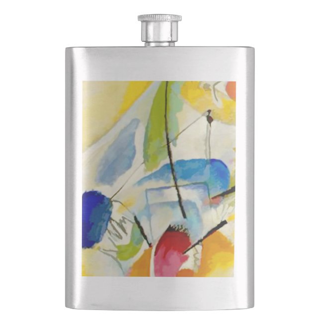 Kandinsky Sea Battle 1913 Hip Flask (Front)
