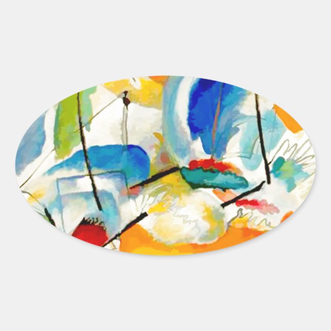 Kandinsky Sea Battle 1913 Oval Sticker (Front)