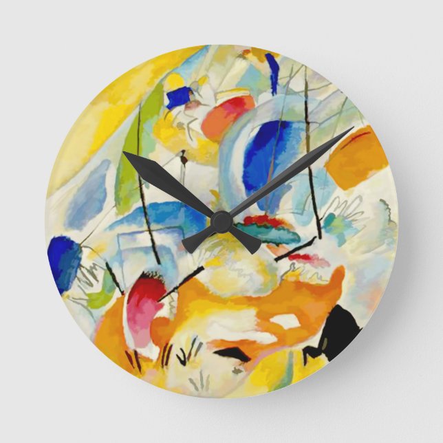 Kandinsky Sea Battle 1913 Round Clock (Front)