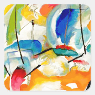 Kandinsky Sea Battle 1913 Square Sticker