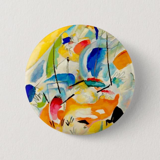 Kandinsky Sea Battle Painting 1913 6 Cm Round Badge (Front)