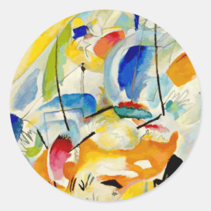 Kandinsky Sea Battle Painting 1913 Classic Round Sticker