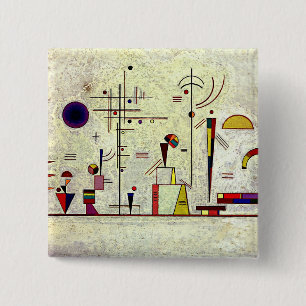 Kandinsky - Serious-Fun, abstract art,  15 Cm Square Badge