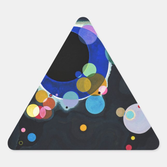 Kandinsky Several Circles Abstract Triangle Sticker (Front)