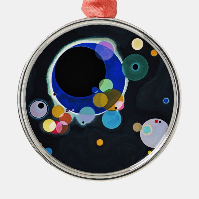 Kandinsky Several Circles Artwork Metal Tree Decoration (Front)