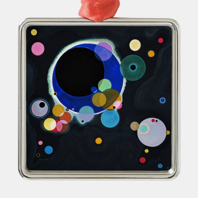 Kandinsky Several Circles Artwork Metal Tree Decoration (Front)