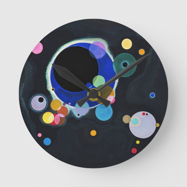 Kandinsky Several Circles Artwork Round Clock (Front)