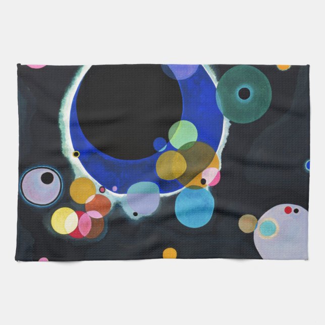 Kandinsky Several Circles Artwork Tea Towel (Horizontal)