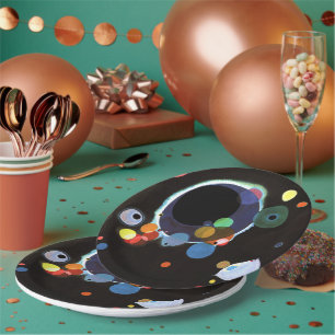 Kandinsky - Several Circles, famous abstract art Paper Plate