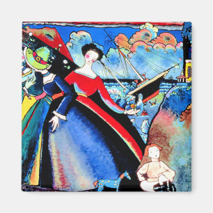 Kandinsky - Ship, colourful 1918 painting Magnet