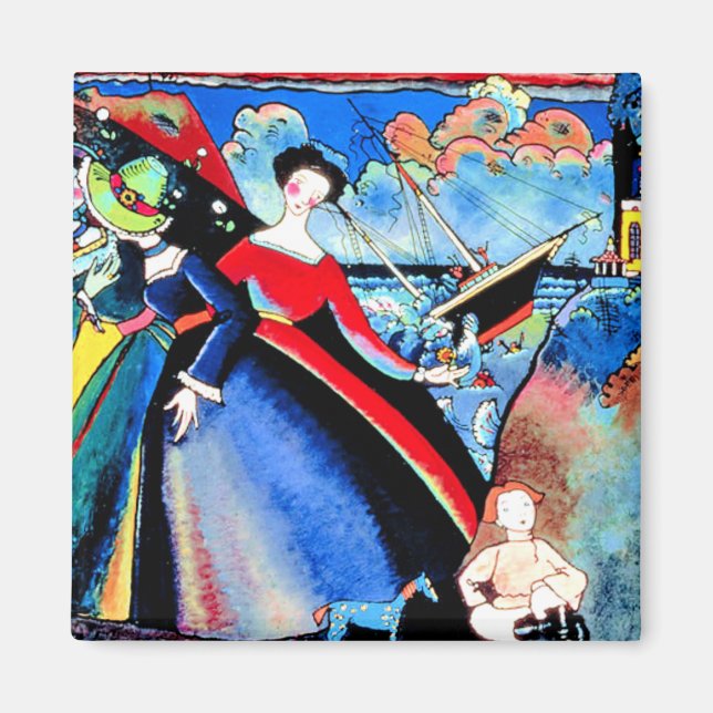 Kandinsky - Ship, colourful 1918 painting Magnet (Front)