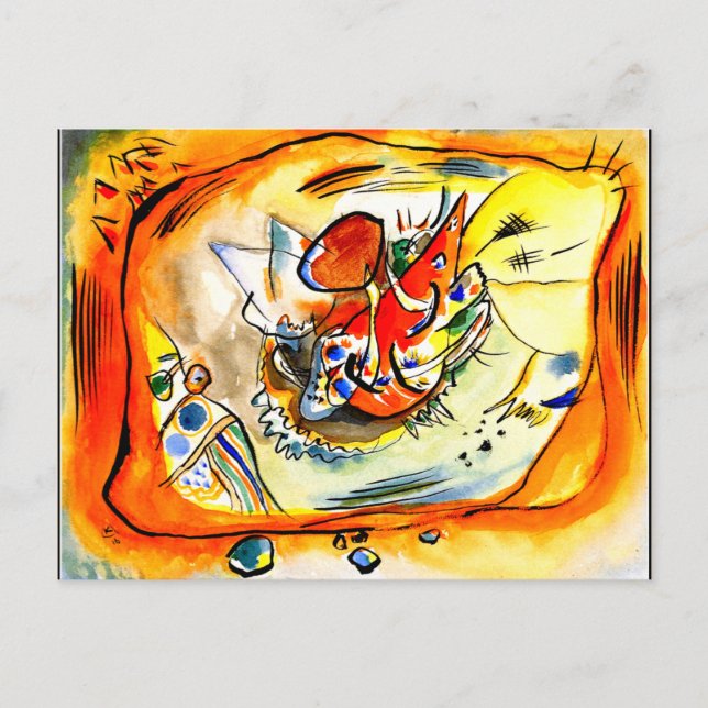 Kandinsky - Sketch for a Painting, Orange Border Postcard (Front)