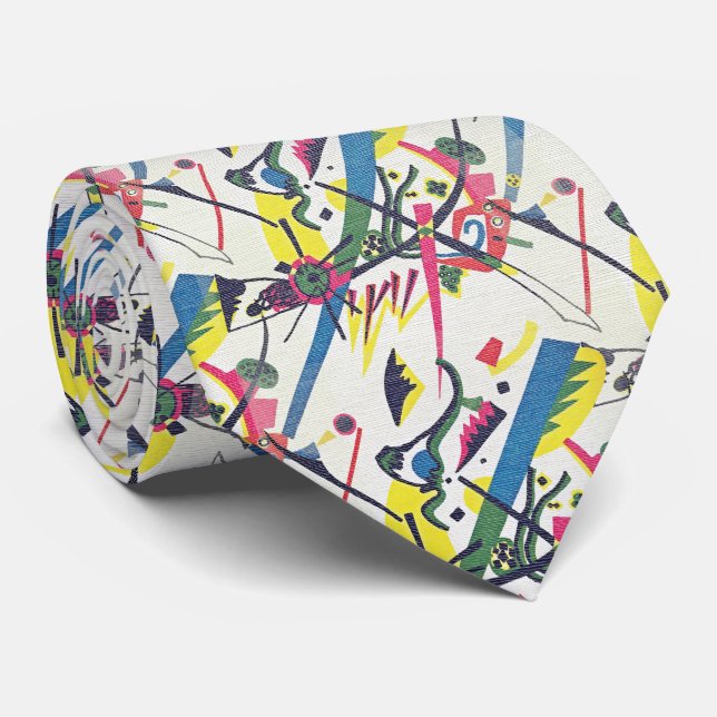 Kandinsky Small Worlds - Abstract Art Silk Tie (Rolled)