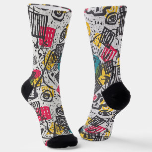 Kandinsky Small Worlds - Art Bauhaus Pattern Socks