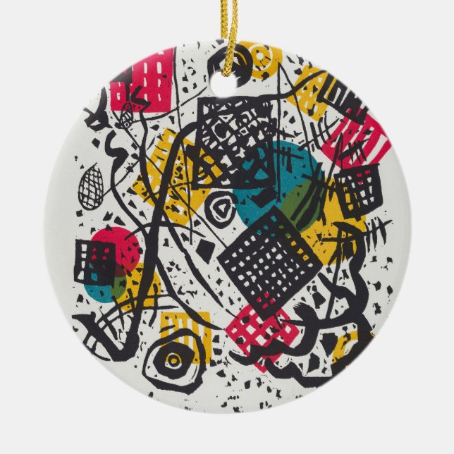 Kandinsky Small Worlds V Abstract Classic Ceramic Tree Decoration (Front)