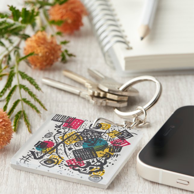 Kandinsky Small Worlds V Abstract Classic Key Ring (Front Right)