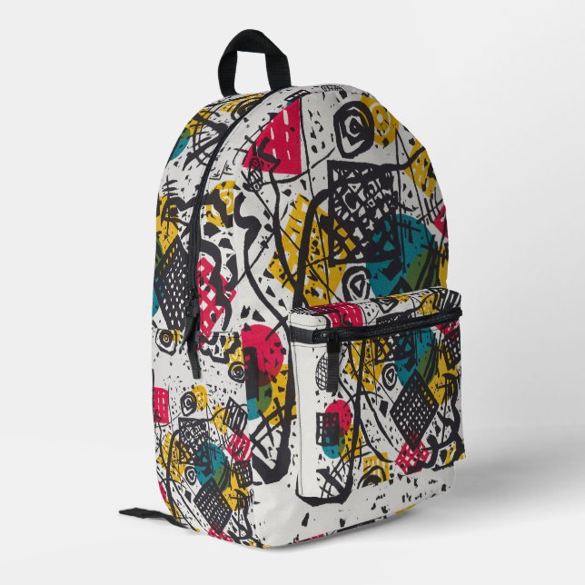 Kandinsky Small Worlds V Abstract Classic Printed Backpack (Back Corner Left)