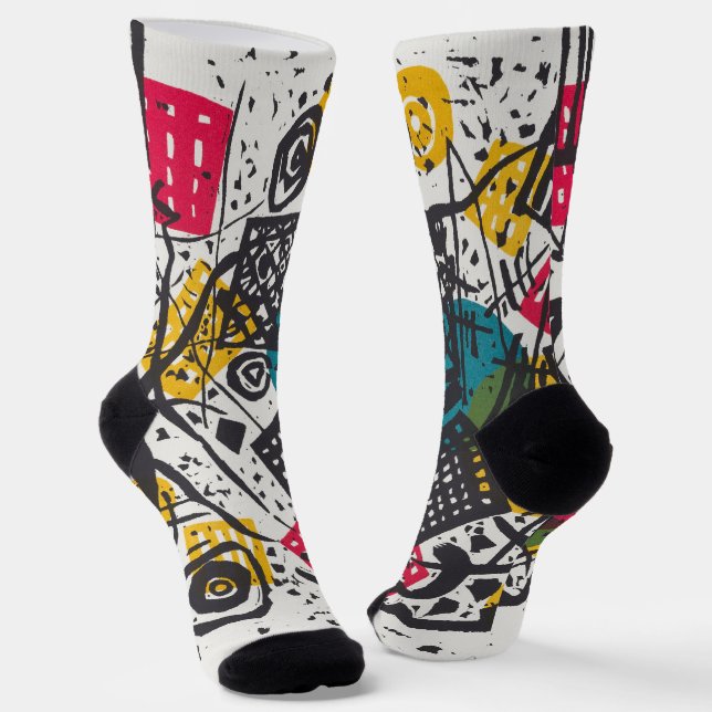 Kandinsky Small Worlds V Abstract Classic Socks (Angled)