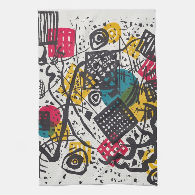 Kandinsky Small Worlds V Abstract Classic Tea Towel (Vertical)