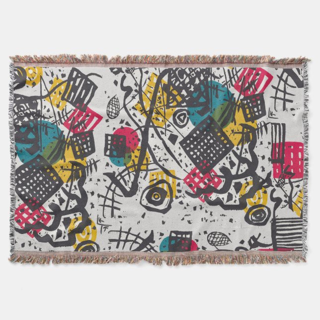 Kandinsky Small Worlds V Abstract Classic Throw Blanket (Front)