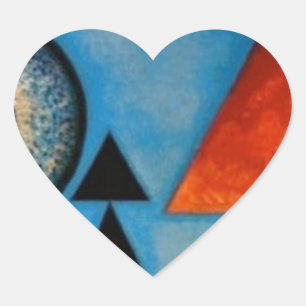 Kandinsky Soft Hard Abstract Heart Sticker