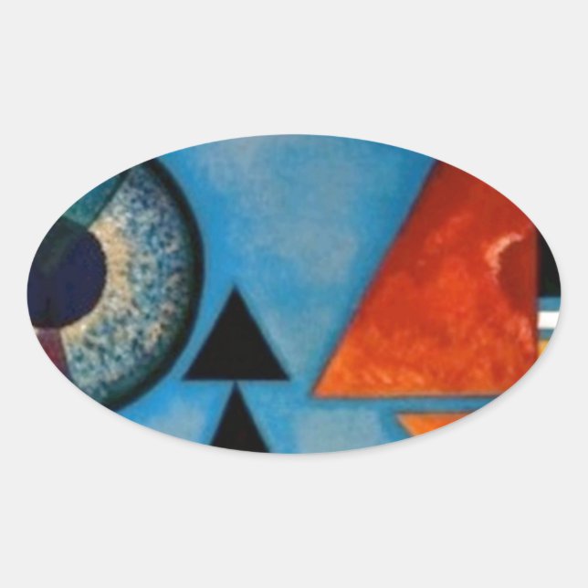 Kandinsky Soft Hard Abstract Oval Sticker (Front)
