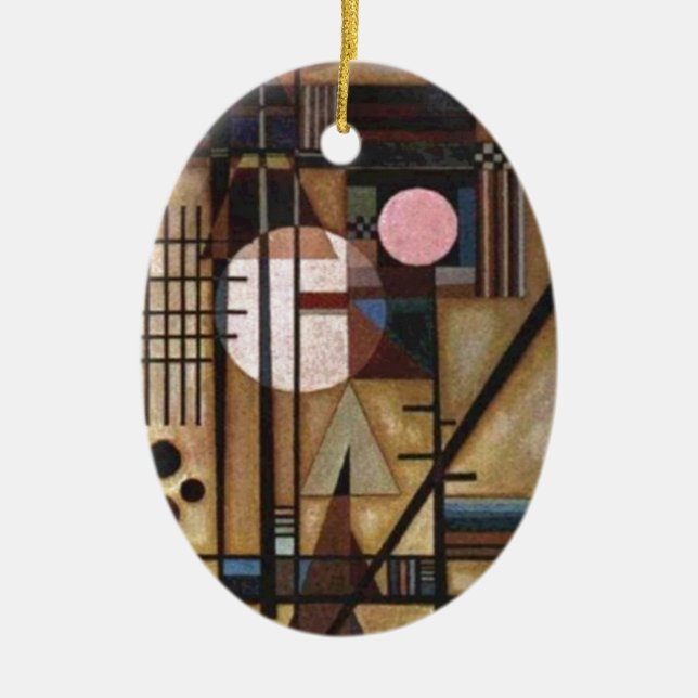 Kandinsky Softened Construction Ceramic Tree Decoration (Front)
