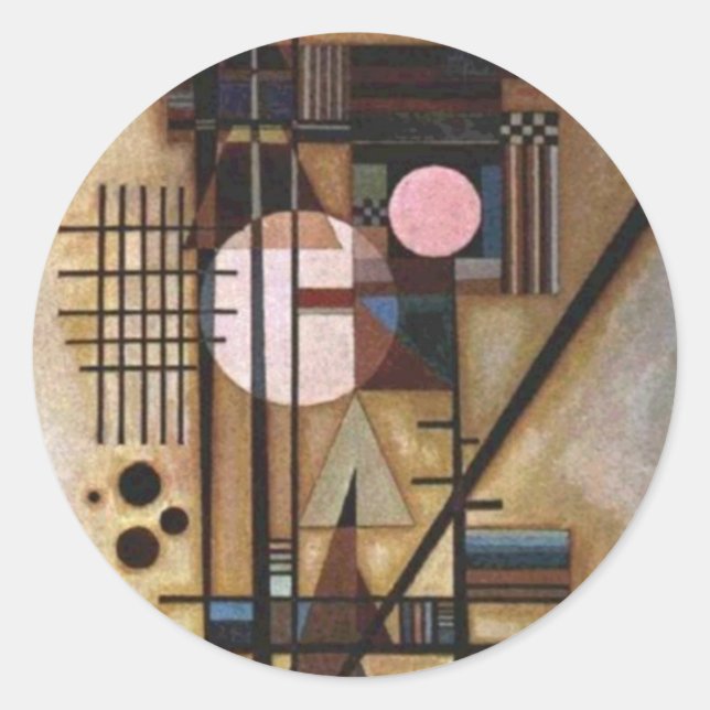 Kandinsky Softened Construction Classic Round Sticker (Front)